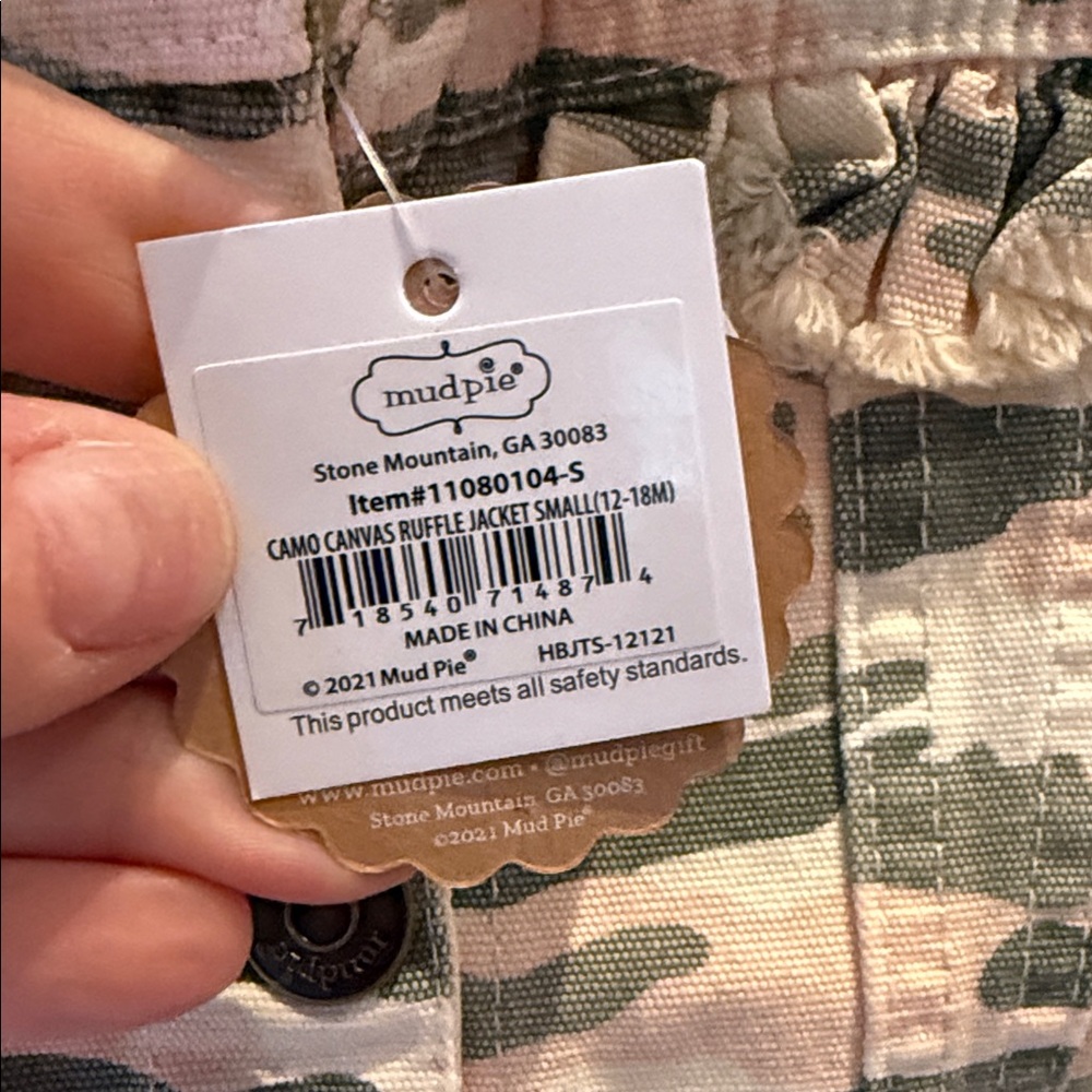 Mud Pie- Camo Ruffle Button-Up Jacket - Picture 7 of 7